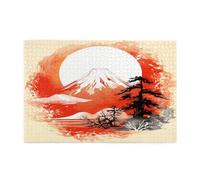 Mexpekil 1000 Pieces Jigsaw Puzzles Japanese Mountain Fuji Sun Traditional Puzzles For Adults, Wood Puzzle Educational Game Jigsaws Gift For Men Women Mother Father