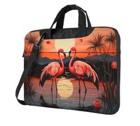 Mexpekil 13 Inch Laptop Bag Waterproof Laptop Sleeve Case Portable Shoulder Messenger Bags with Removable Strap Lightweight Briefcase for Women Men (Flamingo Sunset)