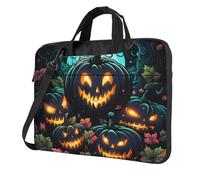 Mexpekil 13 Inch Laptop Bag Waterproof Laptop Sleeve Case Portable Shoulder Messenger Bags with Removable Strap Lightweight Briefcase for Women Men (Halloween Horrible Pumpkin)