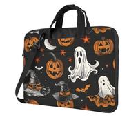 Mexpekil 13 Inch Laptop Bag Waterproof Laptop Sleeve Case Portable Shoulder Messenger Bags with Removable Strap Lightweight Briefcase for Women Men (Horrible Ghost Pumpkin)