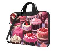 Mexpekil 14 Inch Laptop Bag Waterproof Laptop Sleeve Case Portable Shoulder Messenger Bags with Removable Strap Lightweight Briefcase for Women Men (Cakes)