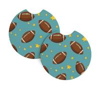 Mexpekil 2 Pack Car Coasters for Cup Holders with Anti-Slip Rubber Base American Football Stars Absorbent Auto Coasters for Drinks Universal Car Accessories for Women Men