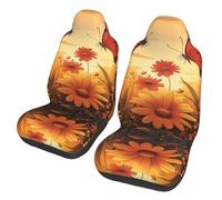 Mexpekil 2PCS Car Seat Covers Beautiful Butterflies Flowers Car Seat Protector Full Wrap Car Seat Cover Universal Car Interior Accessories for Men Women