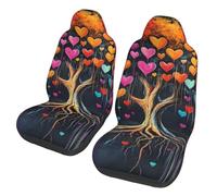 Mexpekil 2PCS Car Seat Covers Magic Heart Tree Car Seat Protector Full Wrap Car Seat Cover Universal Car Interior Accessories for Men Women