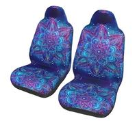 Mexpekil 2PCS Purple Mandala Flower Car Seat Covers - Universal Fit for Cars, Trucks, Vans, SUVs & RVS - Polyester Material - Comfortable & Protective - Easy to Install & Clean