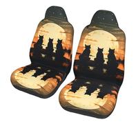 Mexpekil 2PCS Universal Car Seat Covers - Cats Moon - Polyester - Comfortable & Protective - Fits Cars, Trucks, Vans, SUVs & RVS - Seat Cover Accessories