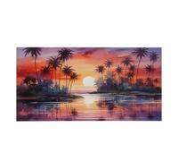 Mexpekil 4 x 2 ft Magnetic Fluorescent Light Covers 1 PCS | Island Coconut Tree Fluorescent Light Filters Shade Panel for Ceiling Lights Reduces Glare Lights Fixture Covers