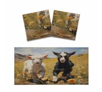 Mexpekil 4 x 2 ft Magnetic Fluorescent Light Covers 2 PCS | Cute Sheep Fluorescent Light Filters Shade Panel for Ceiling Lights Reduces Glare Lights Fixture Covers