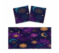 Mexpekil 4 x 2 ft Magnetic Fluorescent Light Covers 2 PCS | Purple Moons Stars Suns Fluorescent Light Filters Shade Panel for Ceiling Lights Reduces Glare Lights Fixture Covers