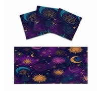Mexpekil 4 x 2 ft Magnetic Fluorescent Light Covers 3 PCS | Purple Moons Stars Suns Fluorescent Light Filters Shade Panel for Ceiling Lights Reduces Glare Lights Fixture Covers