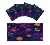 Mexpekil 4 x 2 ft Magnetic Fluorescent Light Covers 4 PCS | Purple Moons Stars Suns Fluorescent Light Filters Shade Panel for Ceiling Lights Reduces Glare Lights Fixture Covers