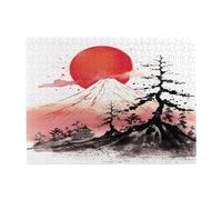 Mexpekil 500 Pieces Jigsaw Puzzles Japan Traditional Sun Fuji Mountain Art Painting Puzzles For Adults, Wood Puzzle Educational Game Jigsaws Gift For Men Women Mother Father