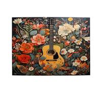 Mexpekil 500 Pieces Jigsaw Puzzles Music Guitar Flower Puzzles For Adults, Wood Puzzle Educational Game Jigsaws Gift For Men Women Mother Father