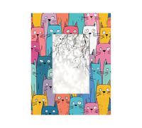 Mexpekil 6x4 Inch Frames for Wall Hanging and Tabletop 10x15cm Photo Frame Colorful Cats Pattern Wooden Photo Frames Home Décor Gift