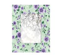 Mexpekil 7x5 Inch Picture Frames for Wall Hanging and Tabletop 13x18cm Photo FramePurple Floral Pattern Wooden Photo Frames Home Décor Gift