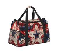 Mexpekil Abstract American Flag Star Duffel Bag Large Carry On Hand Luggage Bags Waterproof Weekender Bags Foldable Tote Bag for Travel Sports Gym Dance