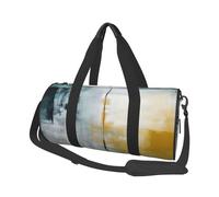Mexpekil Abstract Art Painting Foldable Gym Bag Carry On Travel Duffle Bags Waterproof Woman Men Hand Luggage Bag Large Weekend Overnight Bags for Sports Dance with Removable Strap