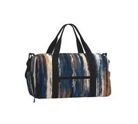 Mexpekil Abstract Blue Beige Black Gym Bag with Shoe Compartment Waterproof Duffel Bag Large Overnight Weekend Bags Travel Holdall for Women Men Teens