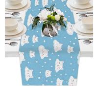 Mexpekil Abstract Cat Claud Print Table Runner 33x178 cm, Decortaive Polyester Table Runners for Dining Tables Wedding Holiday Party