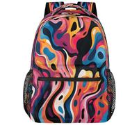 Mexpekil Abstract Colorful Marble Backpack for Womens Mens 16 Inch Waterproof Laptop Bag Large Backpacks Travel Rucksack for Sports Work