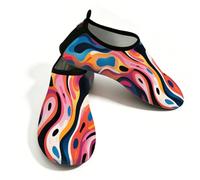 Mexpekil Abstract Colorful Marble Beach Water Shoes Women Men Non-Slip Barefoot Swim Shoes Quick Dry Aqua Socks Breathable Water Socks for Pool Surf (4.5-5.5)