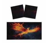 Mexpekil Abstract Fire Phoenix Bird 2 pcs Magnetic Fluorescent Light Covers for Ceiling Lights 2x4 FT Lamp Shade Cover