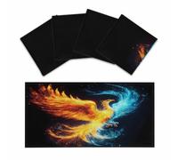 Mexpekil Abstract Fire Water Phoenix 4 pcs Magnetic Fluorescent Light Covers for Ceiling Lights 2x4 FT Lamp Shade Cover