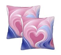 Mexpekil Abstract Heart Rainbow Cushion Covers 45cm X 45cm 2 Pack Invisible Zipper Square Pillow Cases Decorative Pillow Covers Protectors for Sofa Bed Home Decor