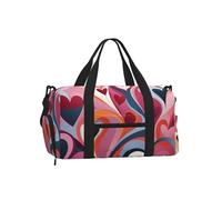 Mexpekil Abstract Love Color Gym Bag with Shoe Compartment Waterproof Duffel Bag Large Overnight Weekend Bags Travel Holdall for Women Men Teens