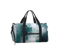 Mexpekil Abstract Printing Blue Gym Bag with Shoe Compartment Waterproof Duffel Bag Large Overnight Weekend Bags Travel Holdall for Women Men Teens