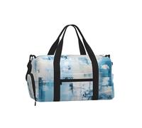 Mexpekil Abstract Printing Blue Gym Bag with Shoe Compartment Waterproof Duffel Bag Large Overnight Weekend Bags Travel Holdall for Women Men Teens