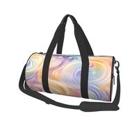 Mexpekil Abstract Rainbow Stars Foldable Gym Bag Carry On Travel Duffle Bags Waterproof Woman Men Hand Luggage Bag Large Weekend Overnight Bags for Sports Dance with Removable Strap