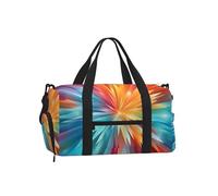 Mexpekil Abstract Splash Rainbow Gym Bag with Shoe Compartment Waterproof Duffel Bag Large Overnight Weekend Bags Travel Holdall for Women Men Teens
