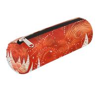 Mexpekil Abstract Wave Point Christmas Tree Pencil Case School Supplies Pouch Bag for Girls Boys Teenagers, Women Makeup Brush Bag