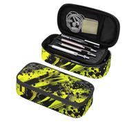 Mexpekil Abstract Yellow Black Pencil Case for Girls Boys with Compartments Large Pen Organizer Bag Zipper Multi-Use Pouch for School Supplies, Makeup Cosmetics, Kids, Adults