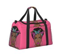 Mexpekil African American Woman Duffel Bag Large Carry On Hand Luggage Bags Waterproof Weekender Bags Foldable Tote Bag for Travel Sports Gym Dance
