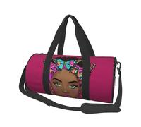Mexpekil African American Woman Foldable Gym Bag Carry On Travel Duffle Bags Waterproof Woman Men Hand Luggage Bag Large Weekend Overnight Bags for Sports Dance with Removable Strap