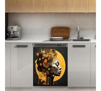 Mexpekil African Black Girl Dishwasher Magnet Cover 21x26Inch Decorative Dish Washer Sticker for Front Door Waterproof Kitchen Appliance Panel Magnetic Decal