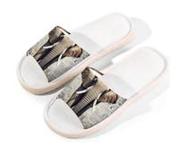 Mexpekil African Elephant Animal Pattern Slippers for Women Men, Open Toe House Shoes Memory Foam Linen Slippers Summer Sliders for Indoor Outdoor, S