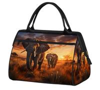 Mexpekil African Elephant Travel Duffel Bag Waterproof Gym Bag Carry On Weekend Overnight Bags Large Hand Luggage Tote Bags for Women Men Kids