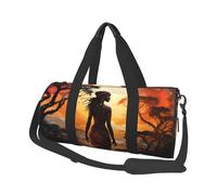 Mexpekil African Girl Forest Foldable Gym Bag Carry On Travel Duffle Bags Waterproof Woman Men Hand Luggage Bag Large Weekend Overnight Bags for Sports Dance with Removable Strap