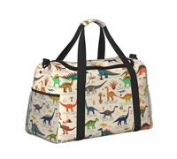 Mexpekil Alphabet Dinosaur Cute Duffel Bag Large Carry On Hand Luggage Bags Waterproof Weekender Bags Foldable Tote Bag for Travel Sports Gym Dance