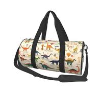 Mexpekil Alphabet Dinosaur Cute Foldable Gym Bag Carry On Travel Duffle Bags Waterproof Woman Men Hand Luggage Bag Large Weekend Overnight Bags for Sports Dance with Removable Strap