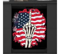Mexpekil American Flag Skull Hand Dishwasher Magnet Cover | 23x26inch Reusable Dish Washer Covers Decorative Dishwasher Front Panel Magnetic Cover Sticker for Kitchen Appliances