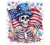 Mexpekil American Flag Skull Star Dishwasher Magnet Cover 21x26Inch Decorative Dish Washer Sticker for Front Door Waterproof Kitchen Appliance Panel Magnetic Decal
