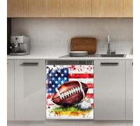 Mexpekil American Football Flag Dishwasher Magnet Cover 21x26Inch Decorative Dish Washer Sticker for Front Door Waterproof Kitchen Appliance Panel Magnetic Decal