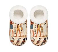 Mexpekil Ancient Egyptian Egypt Pattern Women's Slippers Size 6-6.5 Soft Fuzzy House Slipper Non Slip Home Shoes for Women Men Ladies