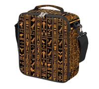 Mexpekil Ancient Egyptian Hieroglyphs Pattern Kids Lunch Bag Boys Girls, Square Thermal Insulated Lunch Box, Reusable Cooler Tote for School Picnic Travel