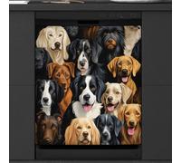 Mexpekil Animal Dog Puppy Dishwasher Magnet Cover 23x26 in, Decorative Waterproof Dishwasher Magnetic Cover Sticker for Kitchen Appliances
