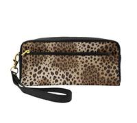 Mexpekil Animal Print Pencil Case Leopard Print Travel Makeup Pouch Pen Bag Holder Purse Leather Cosmetic Makeup Brush Bag Stationery Box for Kids Girls Boy School Office Supplies